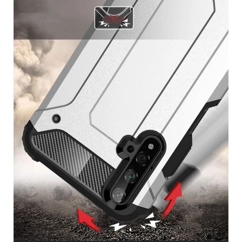 Huawei Nova 5T Kılıf Zırhlı Tank Crash Silikon Kapak - Siyah