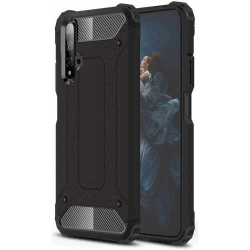 Huawei Nova 5T Kılıf Zırhlı Tank Crash Silikon Kapak - Siyah