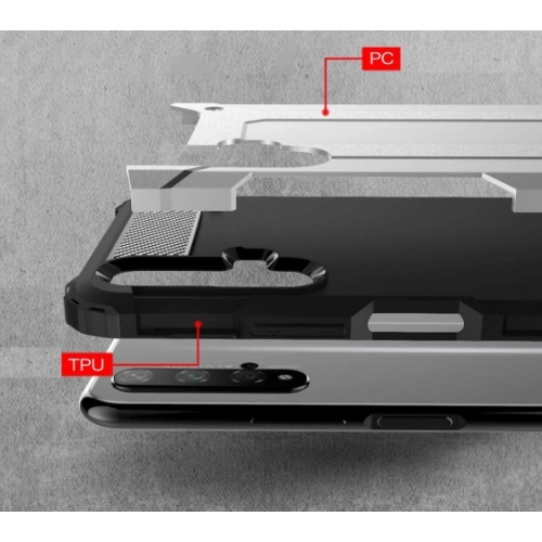 Huawei Nova 5T Kılıf Zırhlı Tank Crash Silikon Kapak - Siyah