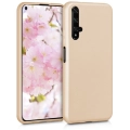 Huawei Nova 5T Kılıf İnce Soft Mat Renkli Esnek Silikon Kapak - Gold