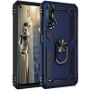 Huawei Nova 5T Kılıf Silikon Zırhlı Standlı Yüzüklü Mıknatıslı Tank Kapak - Lacivert