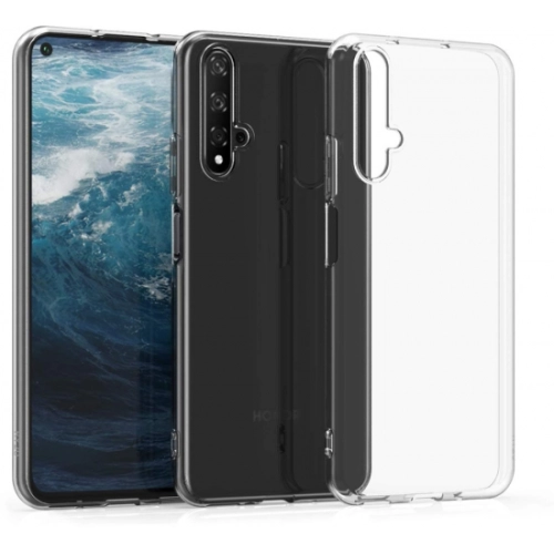 Huawei Nova 5T Kılıf Kamera Korumalı Esnek Silikon Kapak - Şeffaf