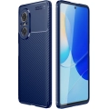 Huawei Nova 9 SE Kılıf Silikon Parmak İzi Bırakmayan Karbon Soft Negro Kapak - Lacivert