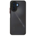 Huawei Nova Y70 Kılıf Kamera Korumalı Arkası Şeffaf Mat Silikon Kapak - Siyah