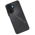 Huawei Nova Y70 Kılıf Kamera Korumalı Arkası Şeffaf Mat Silikon Kapak - Siyah