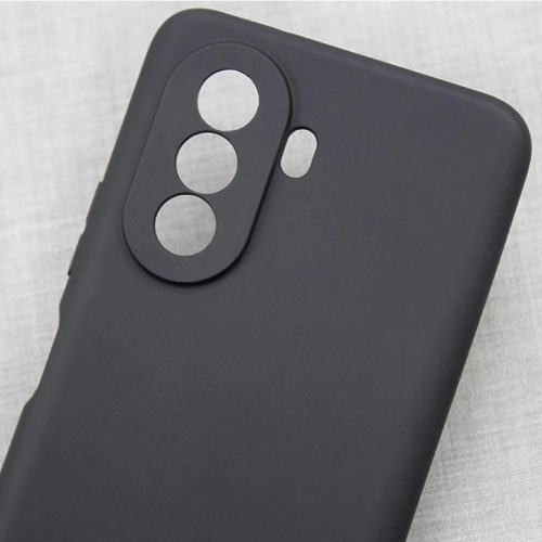 Huawei Nova Y70 Kılıf Silikon Mat Esnek Kamera Korumalı Biye Kapak - Siyah