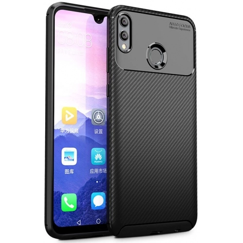 Huawei P Smart 2019 Kılıf Silikon Parmak İzi Bırakmayan Karbon Soft Negro Kapak - Siyah