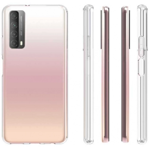 Huawei P Smart 2021 Kılıf Kamera Korumalı Esnek Silikon Kapak - Şeffaf