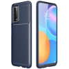Huawei P Smart 2021 Kılıf Silikon Parmak İzi Bırakmayan Karbon Soft Negro Kapak - Lacivert