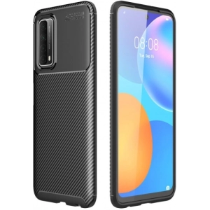 Huawei P Smart 2021 Kılıf Silikon Parmak İzi Bırakmayan Karbon Soft Negro Kapak - Siyah