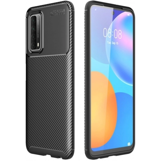 Huawei P Smart 2021 Kılıf Silikon Parmak İzi Bırakmayan Karbon Soft Negro Kapak - Siyah