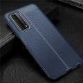 Huawei P Smart 2021 Kılıf Deri Görünümlü Lüks Parmak İzi Bırakmaz Niss Silikon Kapak - Lacivert