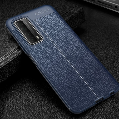Huawei P Smart 2021 Kılıf Deri Görünümlü Lüks Parmak İzi Bırakmaz Niss Silikon Kapak - Lacivert
