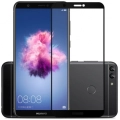 Huawei P Smart Kırılmaz Cam Tam Kapatan Kenarları Kırılmaya Dayanıklı Cam Ekran Koruyucu - Siyah