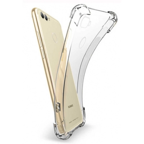 Huawei P Smart Kılıf Silikon Köşe Korumalı Airbag Darbe Emici Kapak - Şeffaf