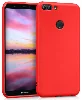 Huawei P Smart Kılıf İnce Mat Esnek Silikon - Kırmızı