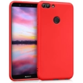 Huawei P Smart Kılıf İnce Soft Mat Renkli Esnek Silikon Kapak - Kırmızı