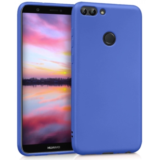 Huawei P Smart Kılıf İnce Soft Mat Renkli Esnek Silikon Kapak - Lacivert