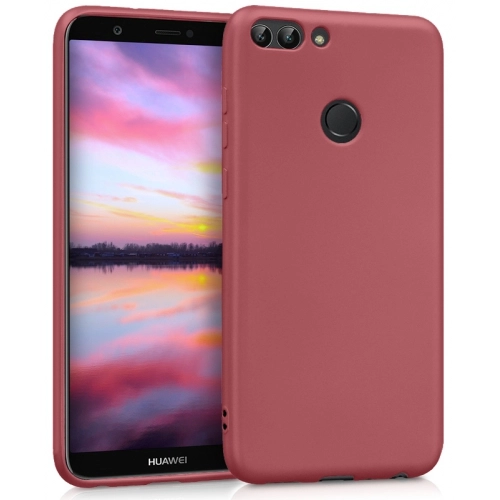 Huawei P Smart Kılıf İnce Soft Mat Renkli Esnek Silikon Kapak - Mürdüm