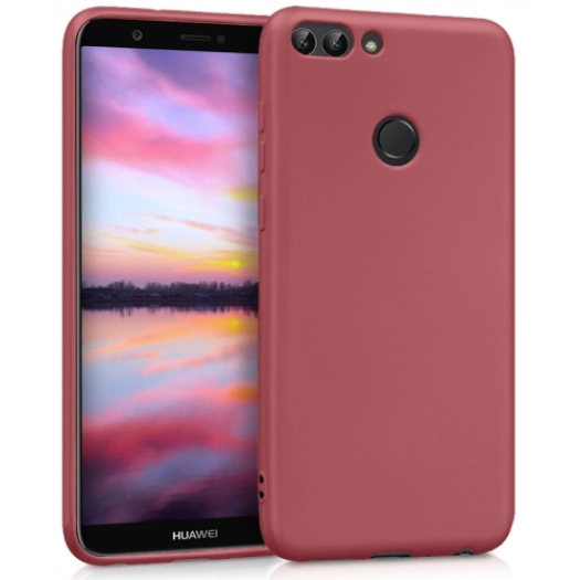 Huawei P Smart Kılıf İnce Soft Mat Renkli Esnek Silikon Kapak - Mürdüm