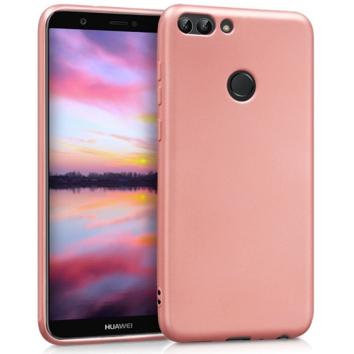 Huawei P Smart Kılıf İnce Soft Mat Renkli Esnek Silikon Kapak - Rose Gold