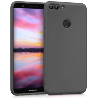 Huawei P Smart Kılıf İnce Soft Mat Renkli Esnek Silikon Kapak - Siyah