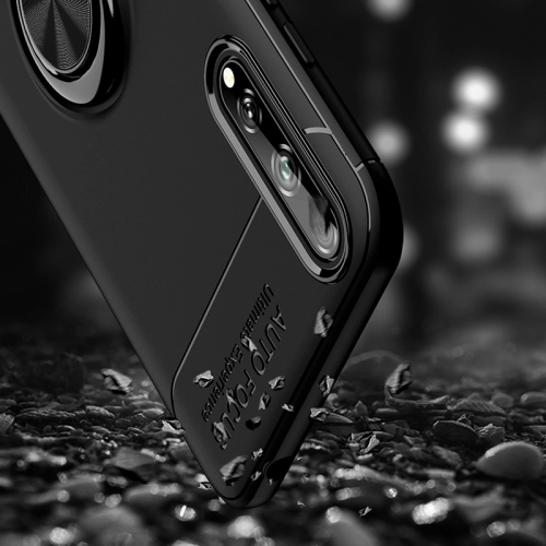 Huawei P Smart S Kılıf Renkli Silikon Yüzüklü Standlı Auto Focus Ravel Kapak - Rose Gold