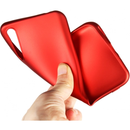 Huawei P Smart S Kılıf İnce Soft Mat Renkli Esnek Silikon Kapak - Kırmızı