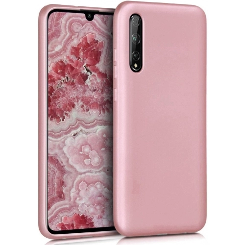 Huawei P Smart S Kılıf İnce Soft Mat Renkli Esnek Silikon Kapak - Rose Gold