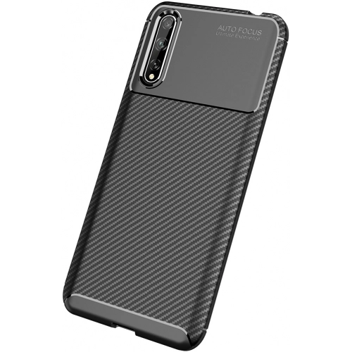 Huawei P Smart S Kılıf Silikon Parmak İzi Bırakmayan Karbon Soft Negro Kapak - Lacivert