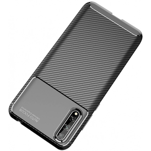 Huawei P Smart S Kılıf Silikon Parmak İzi Bırakmayan Karbon Soft Negro Kapak - Lacivert