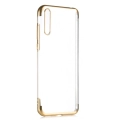 Huawei P Smart S Kılıf Renkli Köşeli Şeffaf Esnek Silikon - Gold