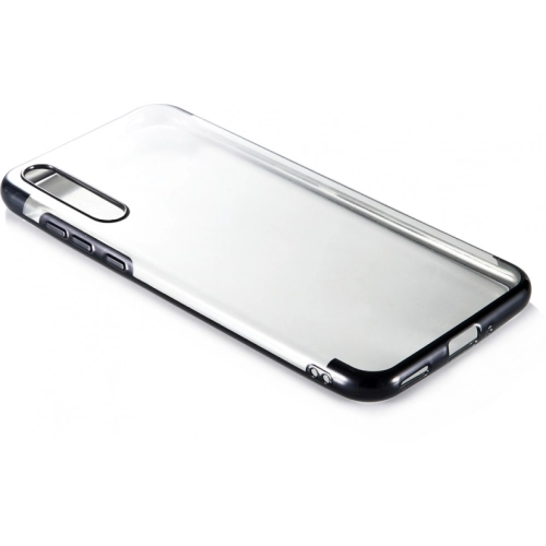 Huawei P Smart S Kılıf Renkli Köşeli Şeffaf Esnek Silikon - Gold