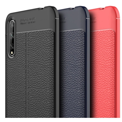 Huawei P Smart S Kılıf Deri Görünümlü Lüks Parmak İzi Bırakmaz Niss Silikon Kapak - Lacivert