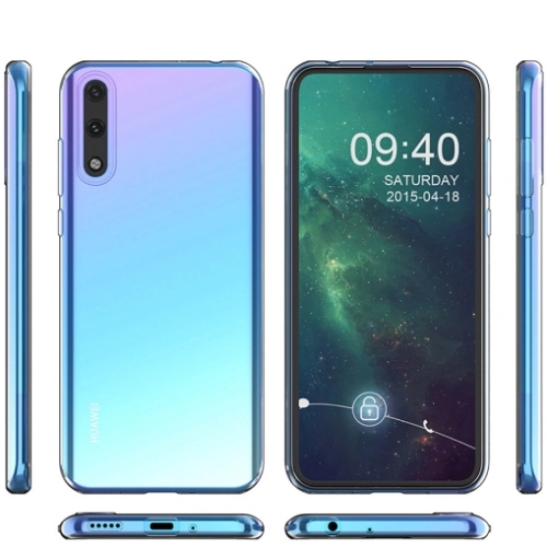 Huawei P Smart S Kılıf Kamera Korumalı Esnek Silikon Kapak - Şeffaf