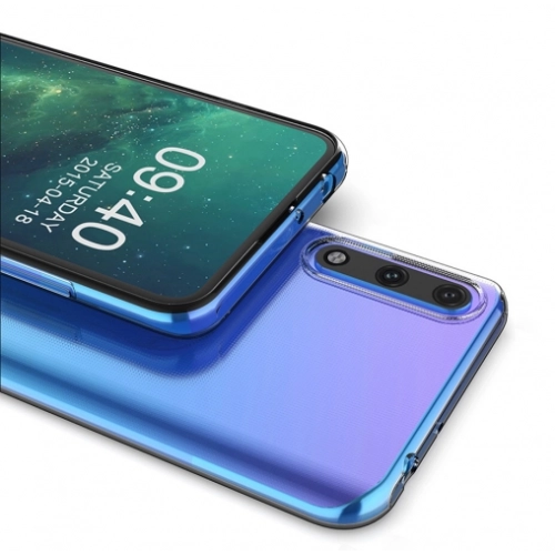 Huawei P Smart S Kılıf Kamera Korumalı Esnek Silikon Kapak - Şeffaf