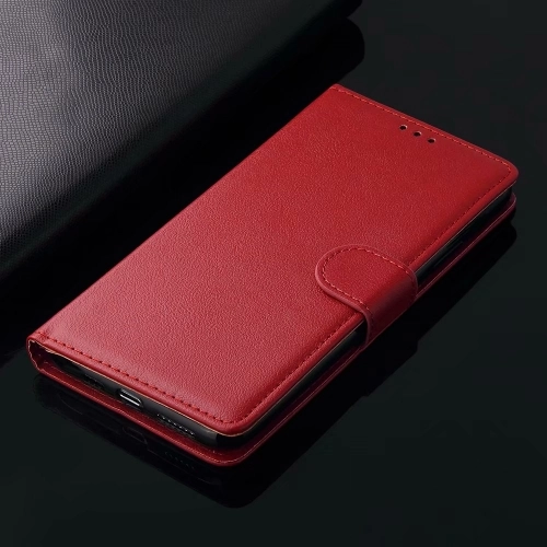 Huawei P20 Lite Kılıf Cüzdanlı Standlı Mıknatıslı Deri Kartlıklı Kapak - Kırmızı