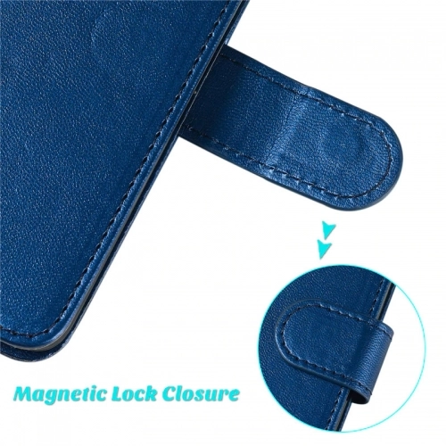 Huawei P20 Lite Kılıf Cüzdanlı Standlı Mıknatıslı Deri Kartlıklı Kapak - Lacivert