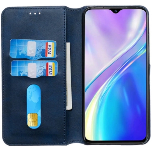 Huawei P20 Lite Kılıf Cüzdanlı Standlı Mıknatıslı Deri Kartlıklı Kapak - Lacivert