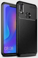Huawei P20 Lite Kılıf Karbon Serisi Mat Fiber Silikon Negro Kapak - Siyah
