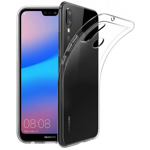 Huawei P20 Lite Kılıf Ultra İnce Kaliteli Esnek Silikon 0.2mm - Şeffaf