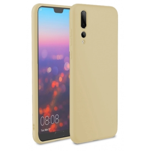 Huawei P20 Pro Kılıf İnce Soft Mat Renkli Esnek Silikon Kapak - Gold