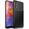 Huawei P20 Pro Kılıf Silikon Parmak İzi Bırakmayan Karbon Soft Negro Kapak - Siyah
