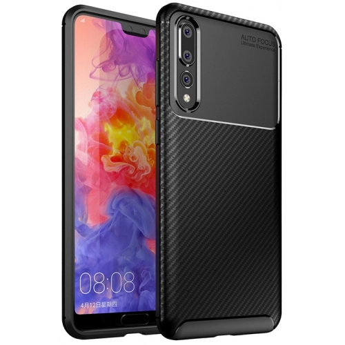 Huawei P20 Pro Kılıf Silikon Parmak İzi Bırakmayan Karbon Soft Negro Kapak - Siyah