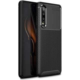 Huawei P30 Kılıf Silikon Parmak İzi Bırakmayan Karbon Soft Negro Kapak - Siyah