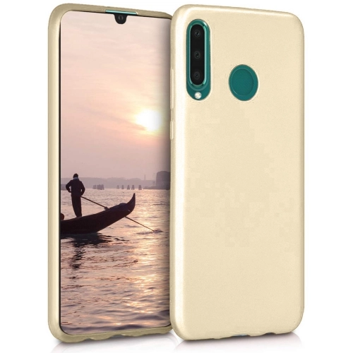 Huawei P30 Lite Kılıf İnce Soft Mat Renkli Esnek Silikon Kapak - Gold