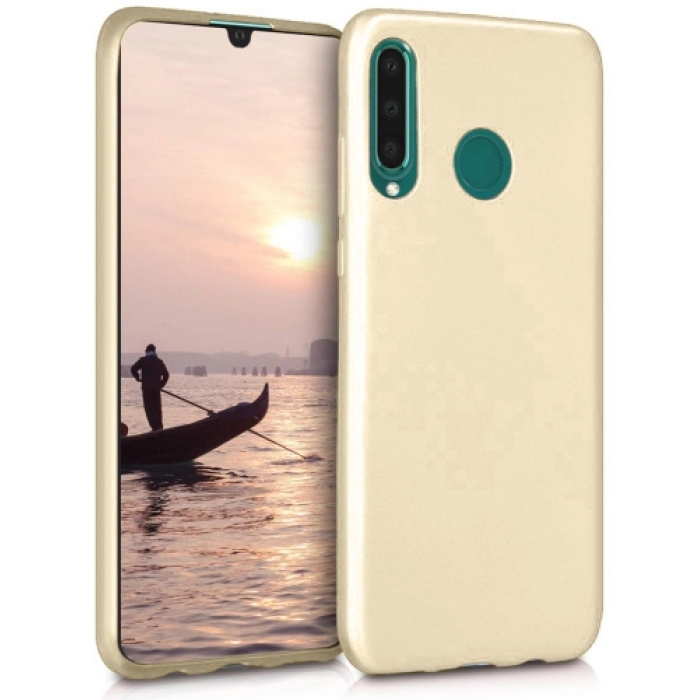 Huawei P30 Lite Kılıf İnce Soft Mat Renkli Esnek Silikon Kapak - Gold