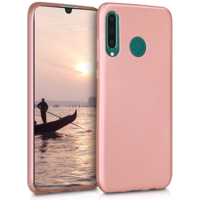 Huawei P30 Lite Kılıf İnce Soft Mat Renkli Esnek Silikon Kapak - Rose Gold