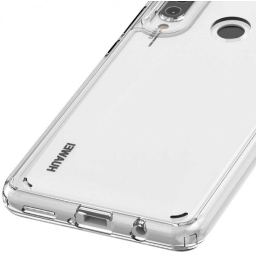 Huawei P30 Lite Kılıf Korumalı Kenarları Silikon Arkası Sert Coss Kapak  - Şeffaf