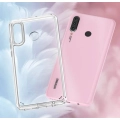 Huawei P30 Lite Kılıf Korumalı Kenarları Silikon Arkası Sert Coss Kapak  - Şeffaf